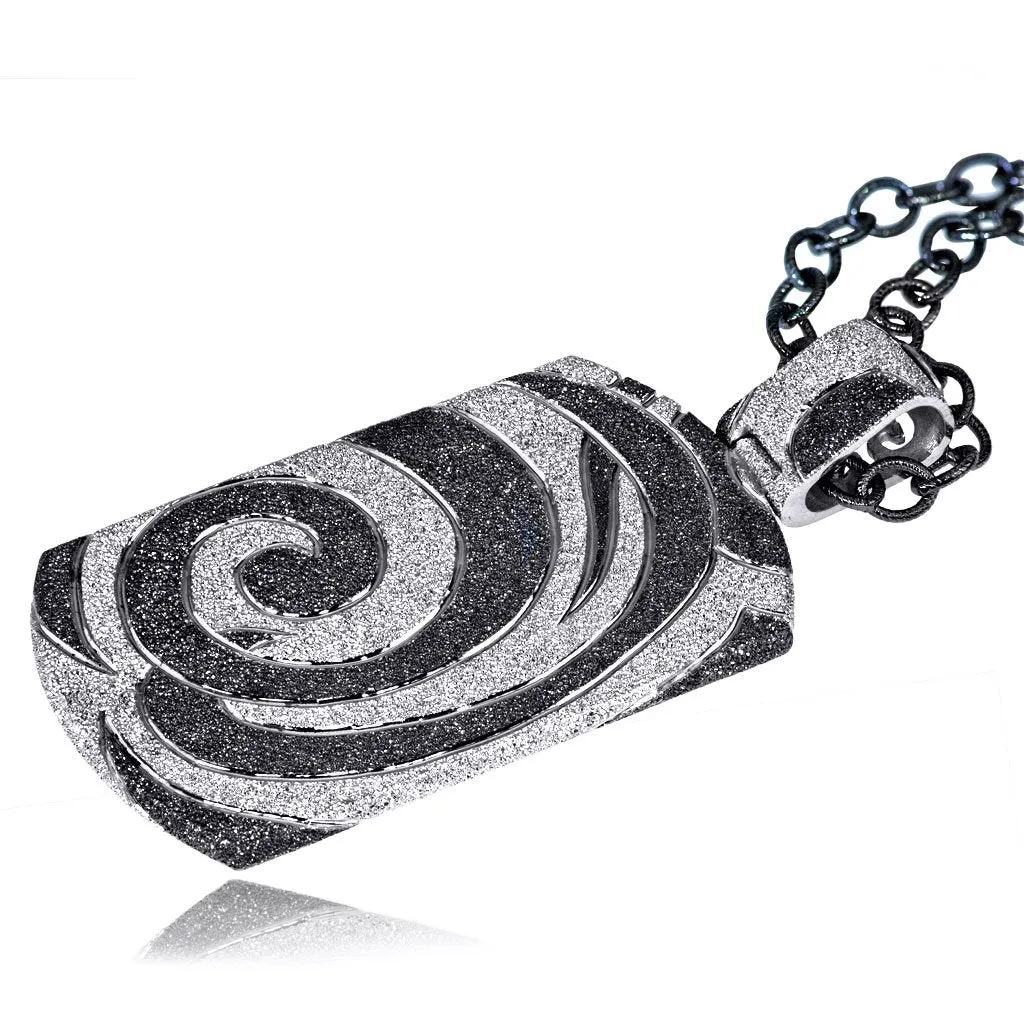 Silver Swirl Tag Pendant/Necklace