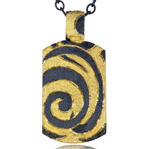 Silver Swirl Tag Pendant/Necklace