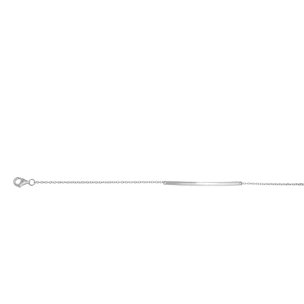 Silver Thin Long Bar Bracelet