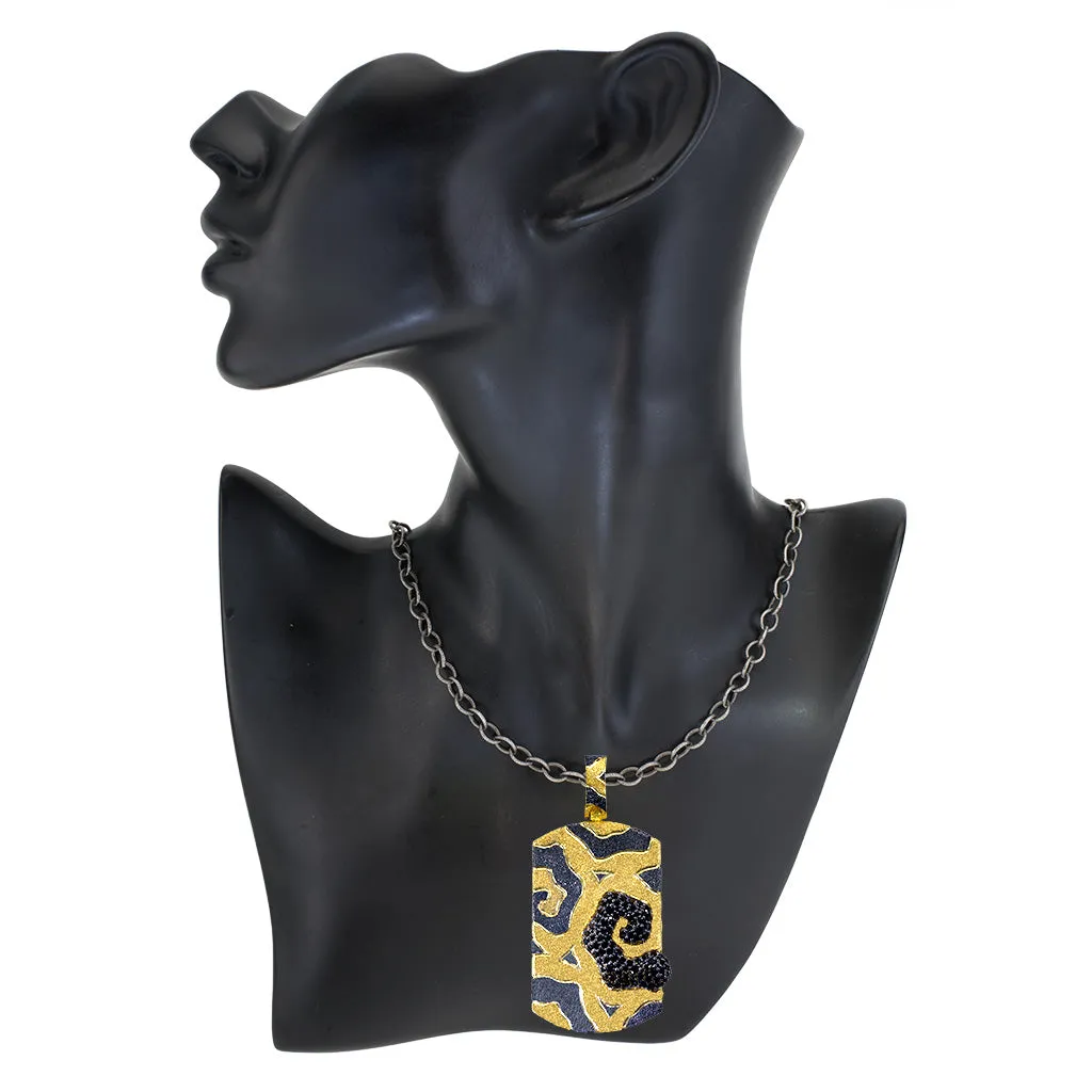 Silver Volna Tag Pendant/Locket with Spinel