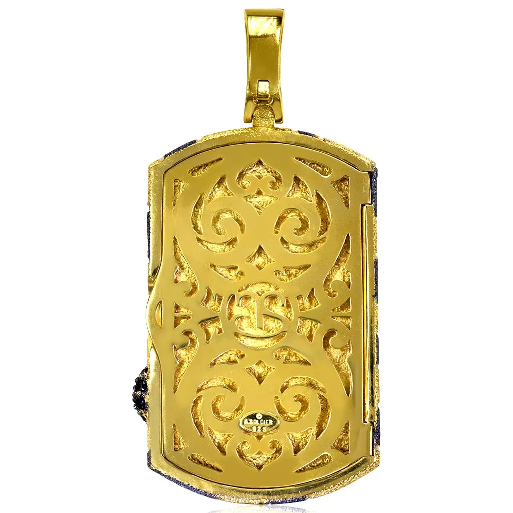 Silver Volna Tag Pendant/Locket with Spinel