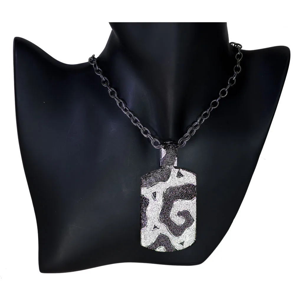 Silver Volna Tag Pendant/Necklace On Chain