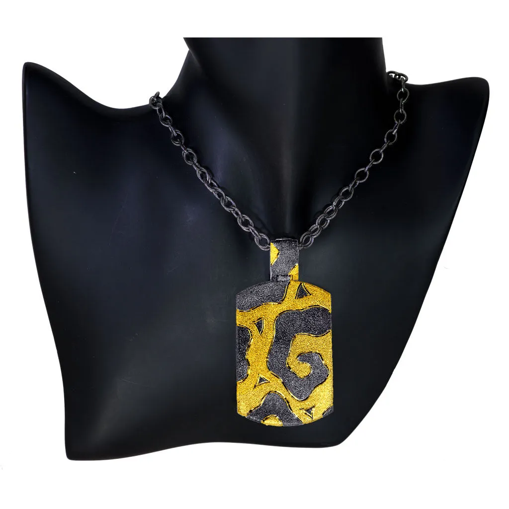 Silver Volna Tag Pendant/Necklace On Chain