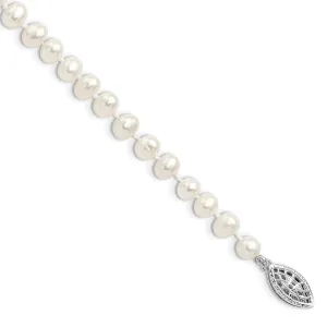 Silver White Freshwater Cultured Pearl Bracelet
