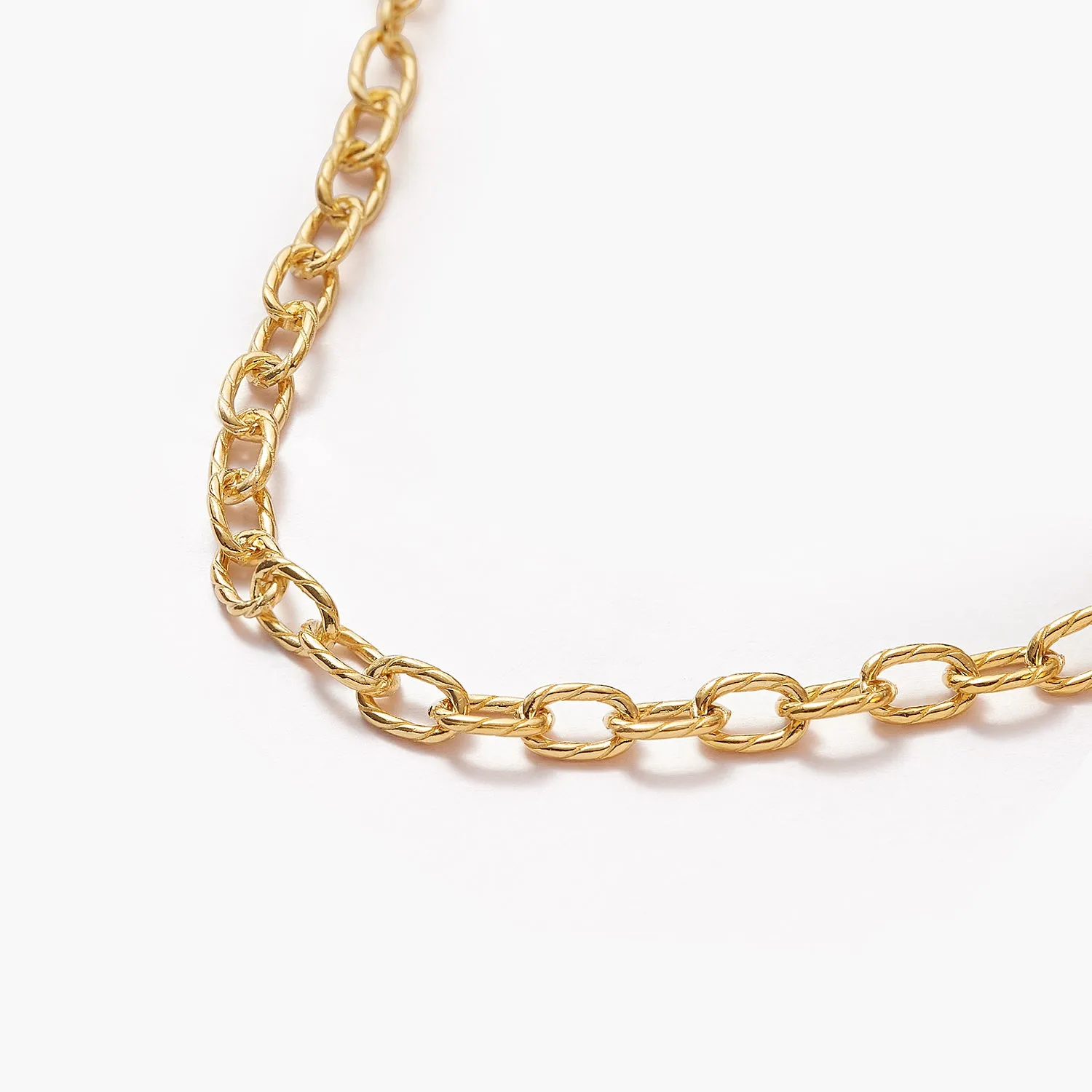 Simplicity Twisted Wire Cable Oval-Link Charm Bracelet
