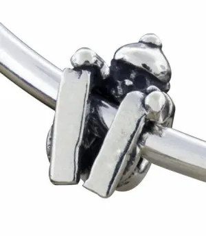 Skier Bracelet Bead Charm