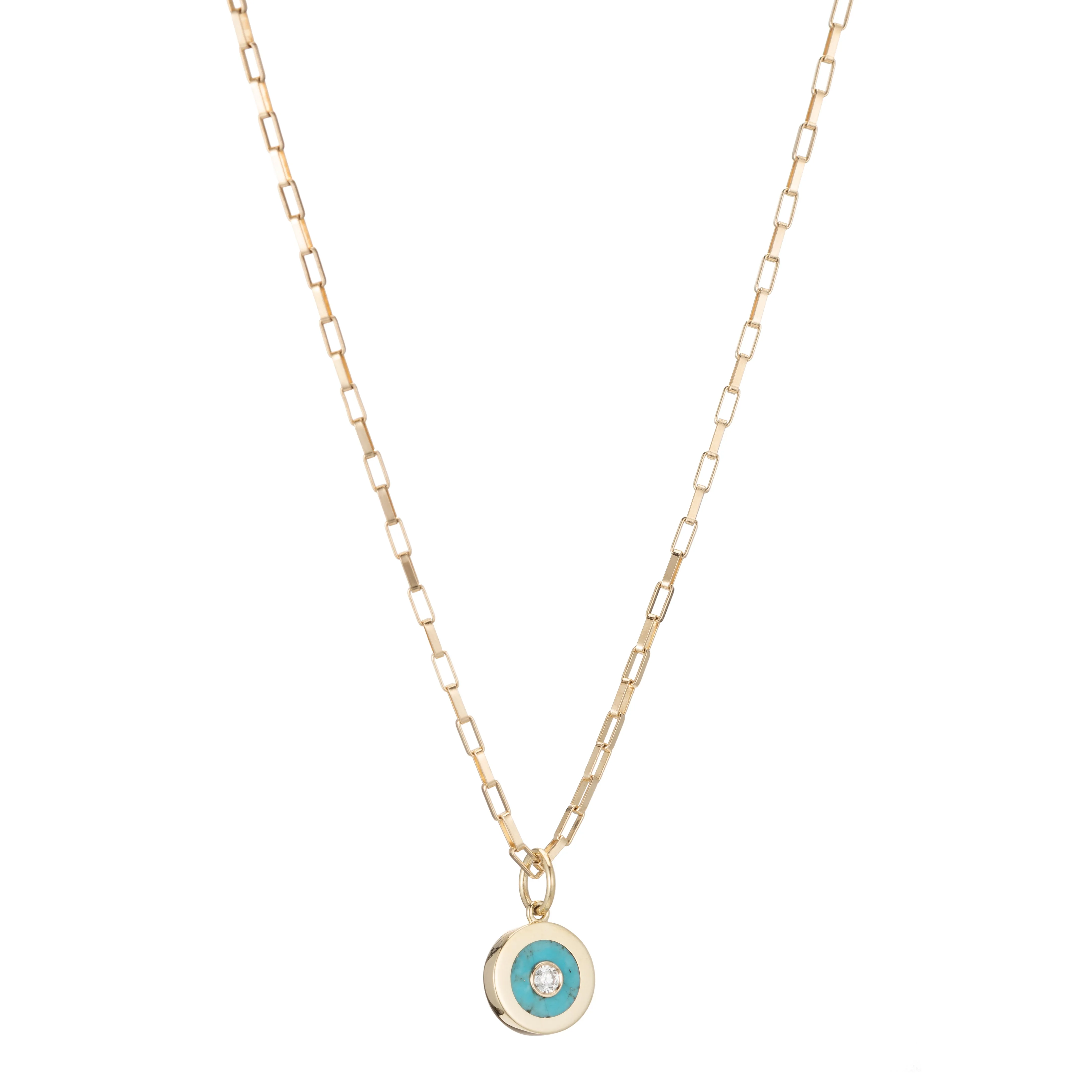 Small Turquoise, Gold & Diamond Charm