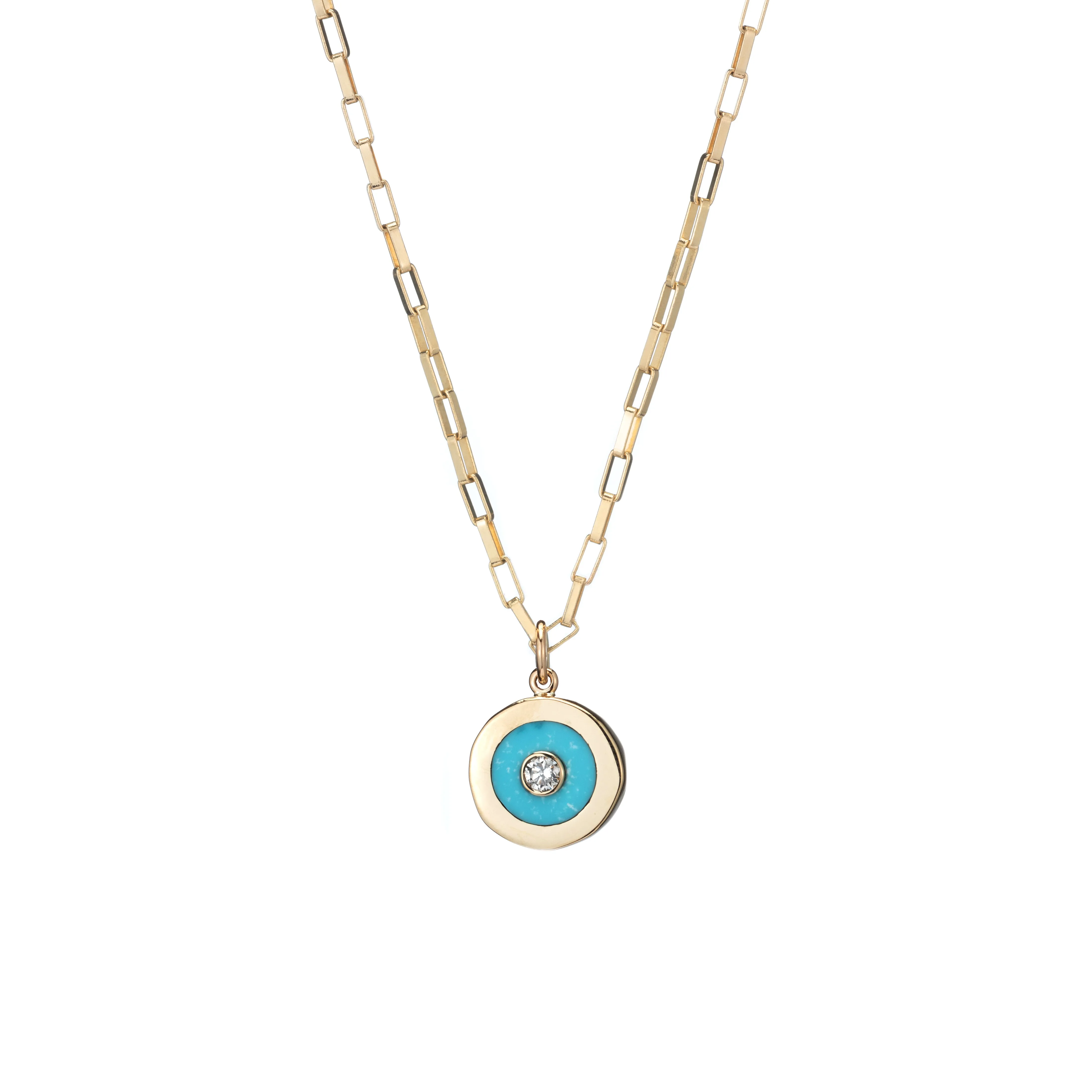 Small Turquoise, Gold & Diamond Charm
