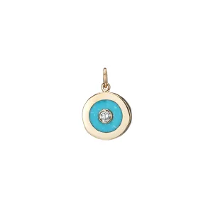 Small Turquoise, Gold & Diamond Charm