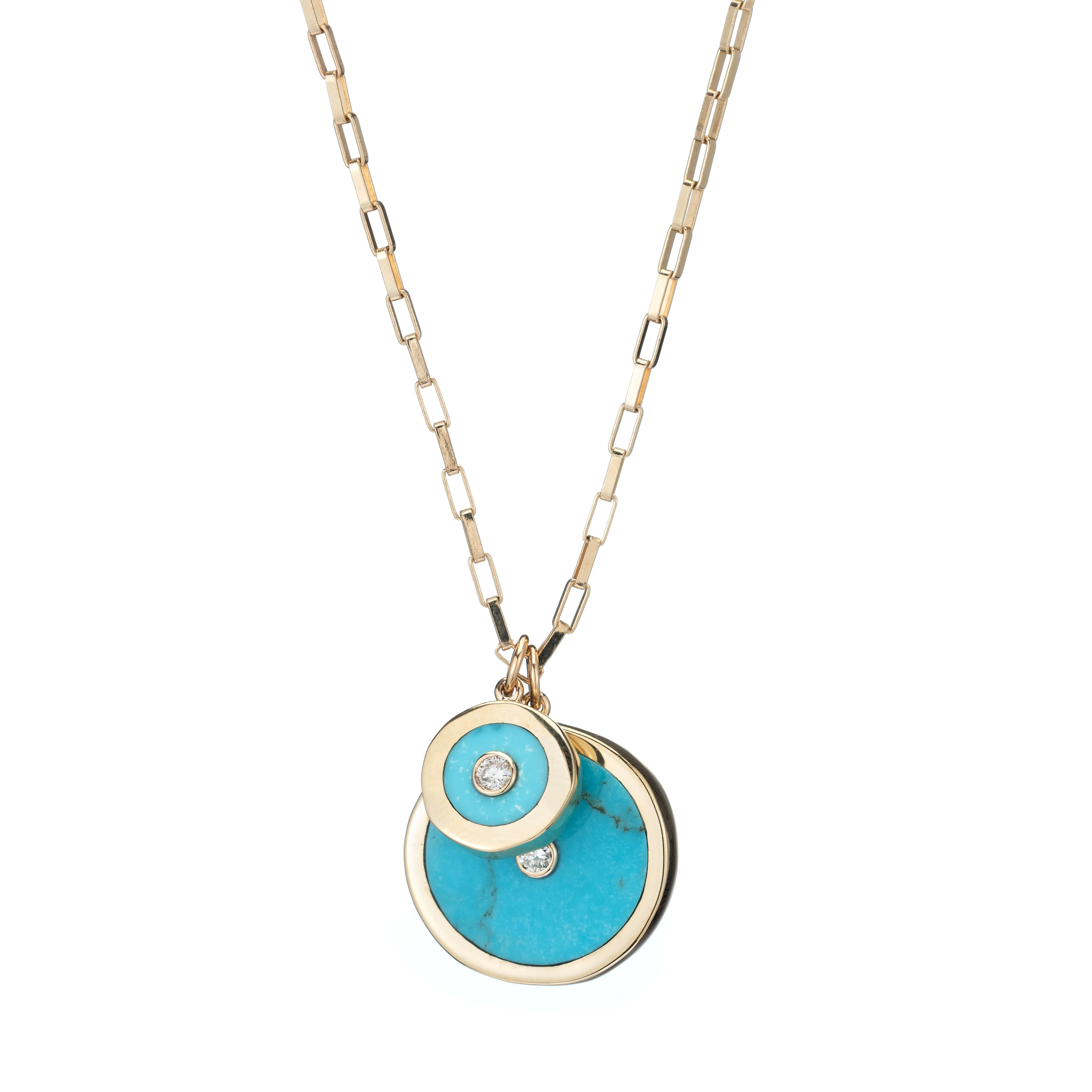 Small Turquoise, Gold & Diamond Charm