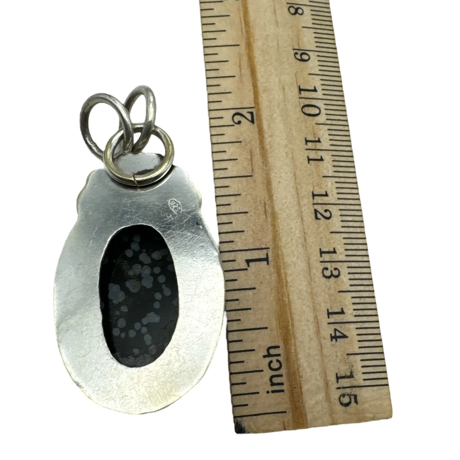 Snowflake Black Obsidian Solid 925 Sterling Silver Pendant