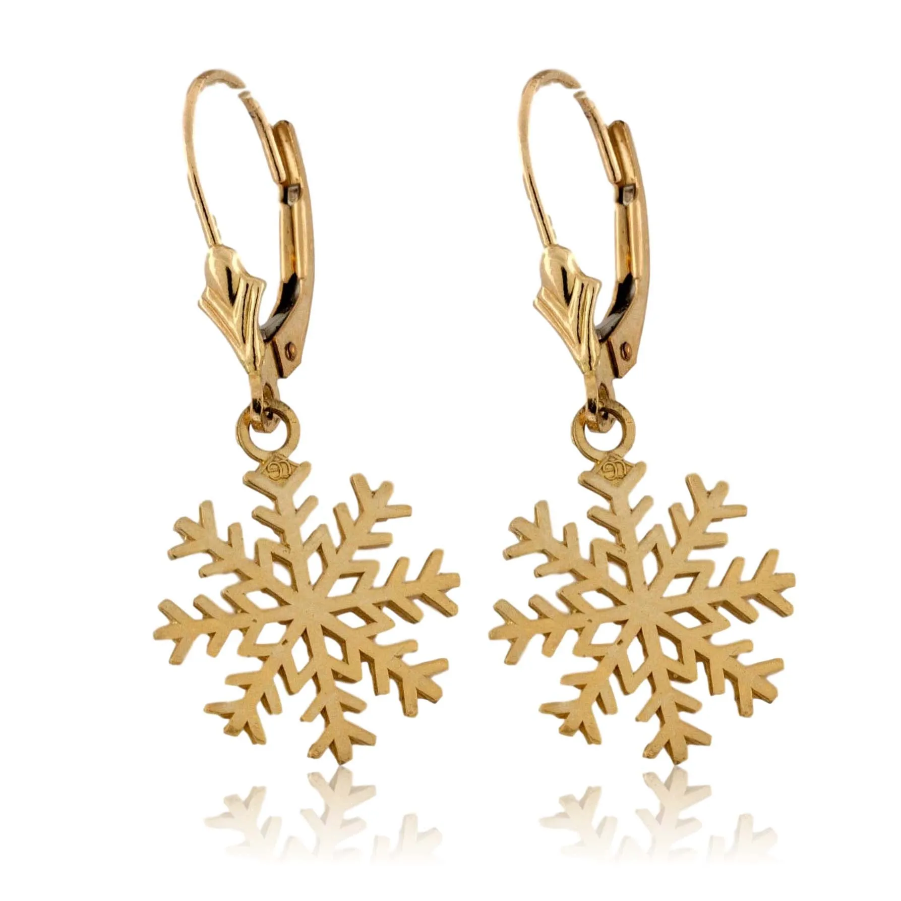 Snowflake Leverback Dangle Earrings