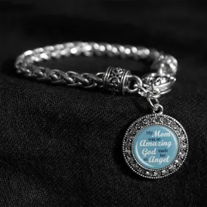 So Amazing Mom Silver Braided Clasp Bracelet