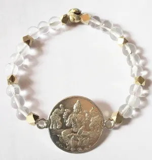 Sphatik Bracelet with Silver Shree Lakshmi Yantra for wealth