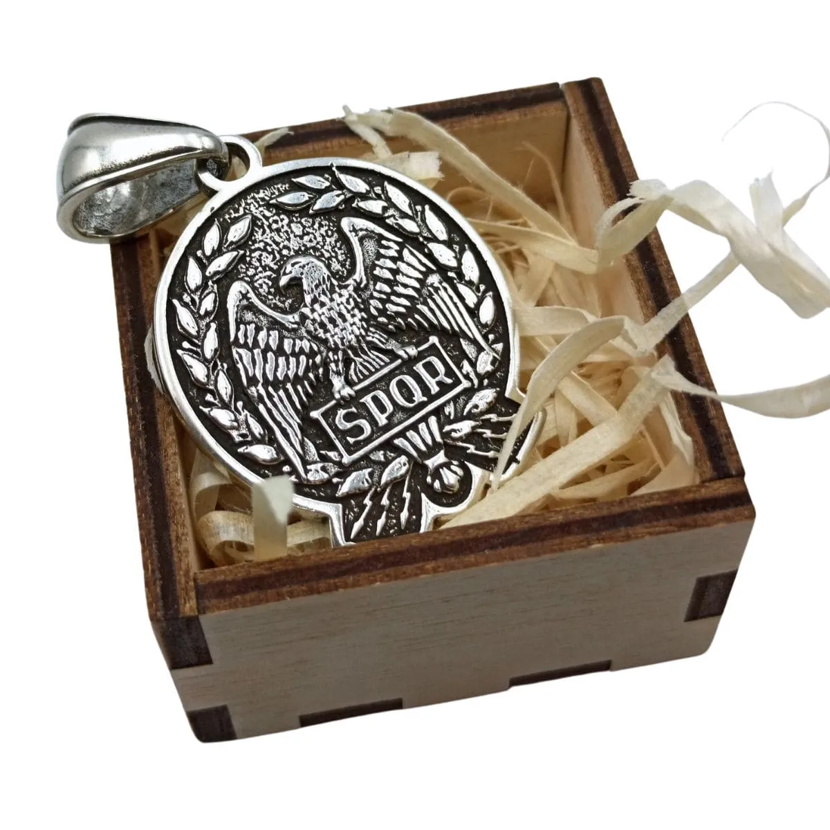 SPQR Roman Eagle Aquila silver pendant