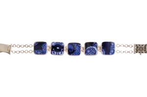 Square Blue Willow Bracelet