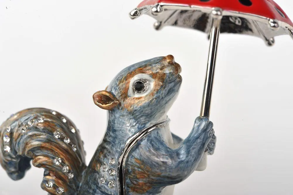 Squirrel with a Red Umbrella