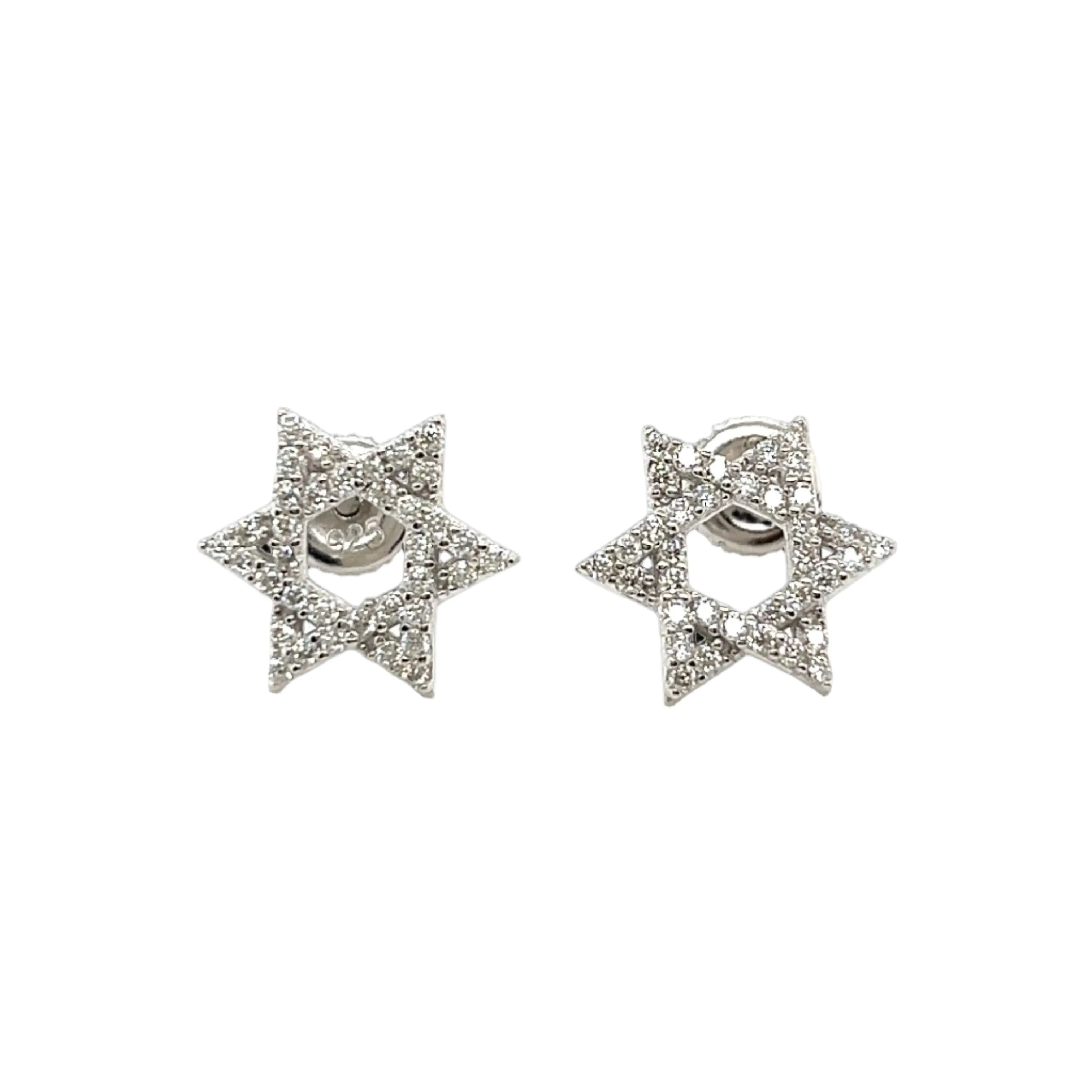 Star of David Earrings with Lab-Created Moissanite - M202189