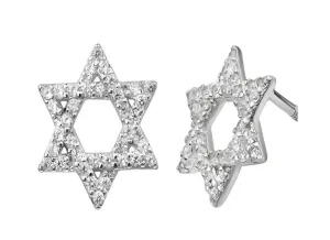 Star of David Earrings with Lab-Created Moissanite - M202189