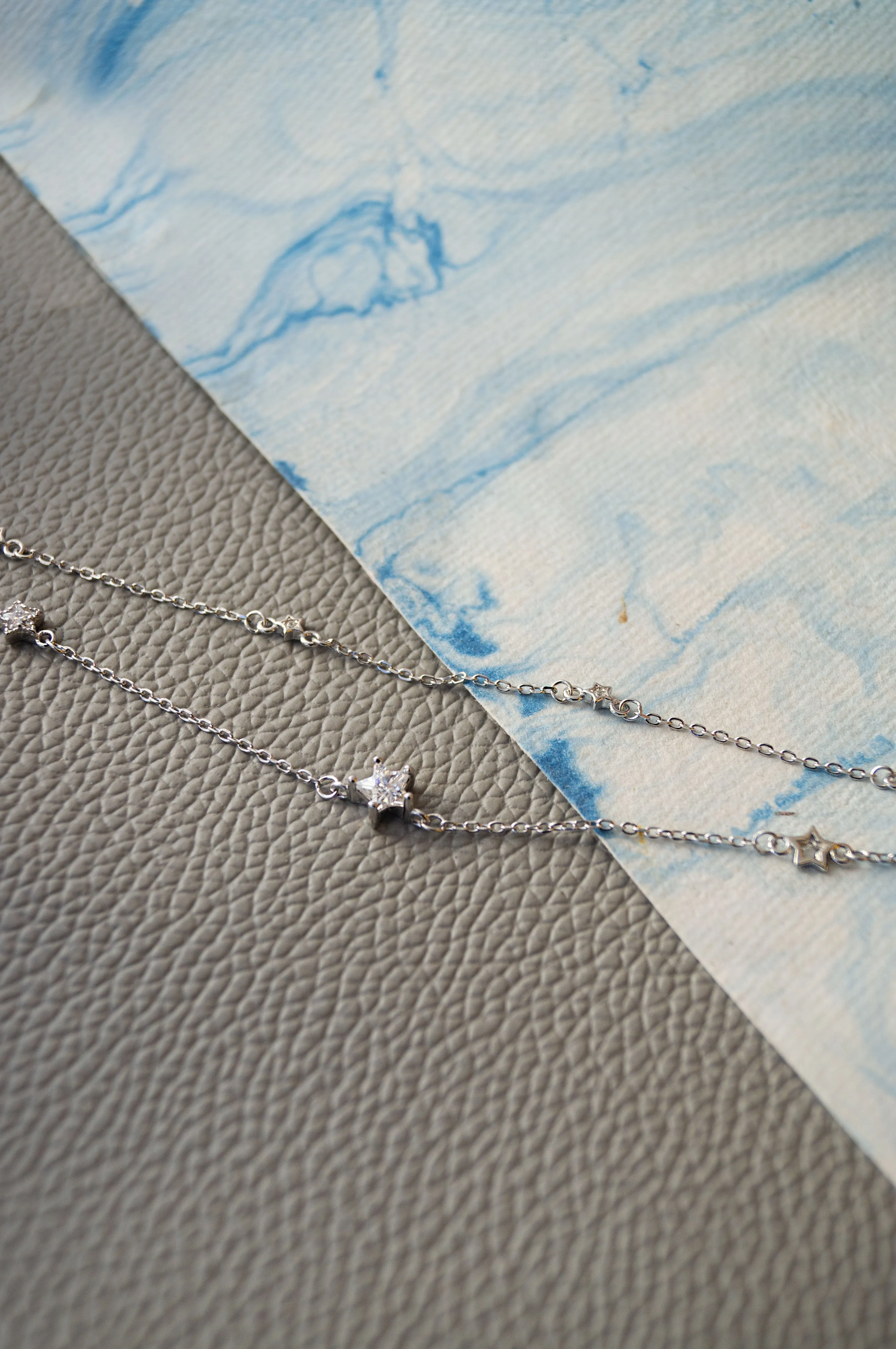 Starry Night Two Layer Rose Gold Plated Sterling Silver Chain Bracelet