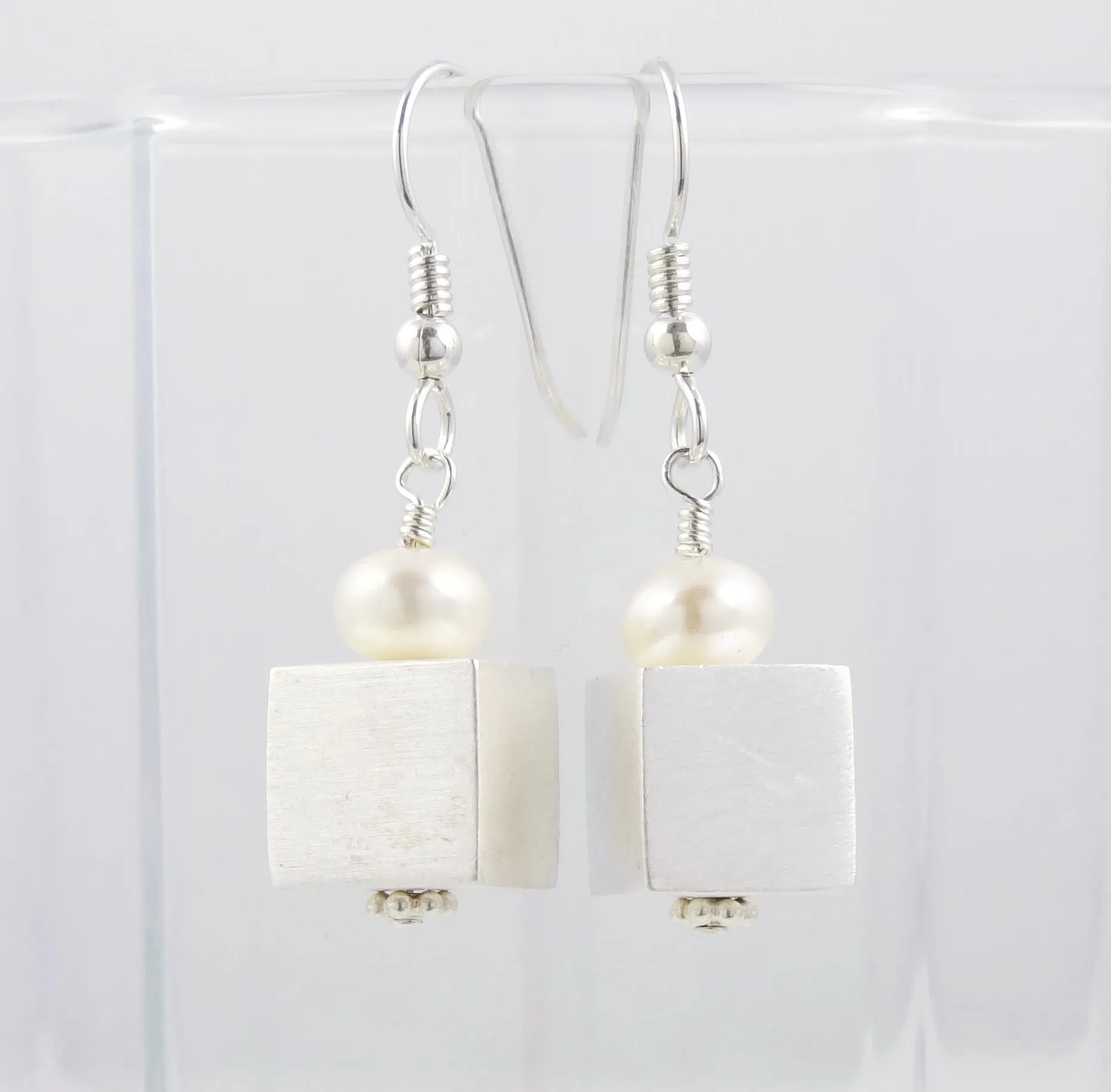 Sterling Cube Earrings