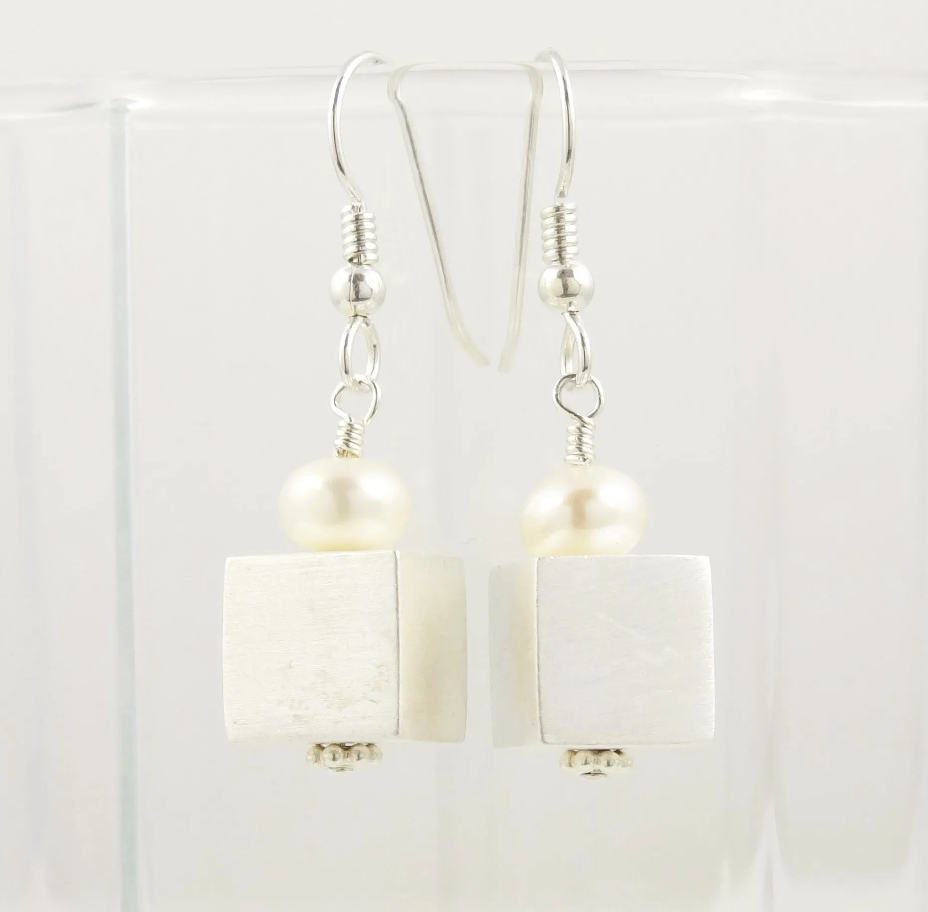 Sterling Cube Earrings