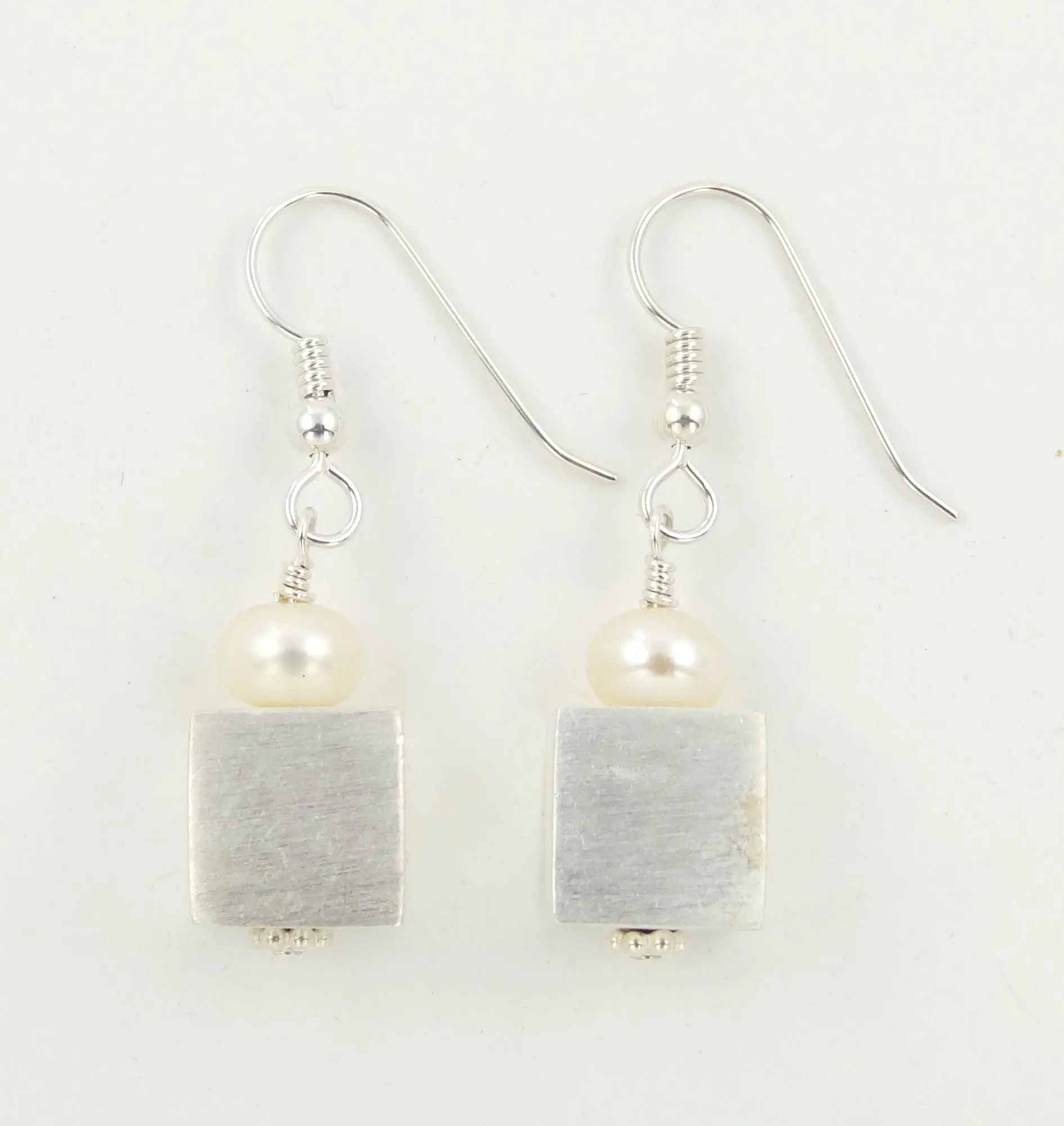 Sterling Cube Earrings