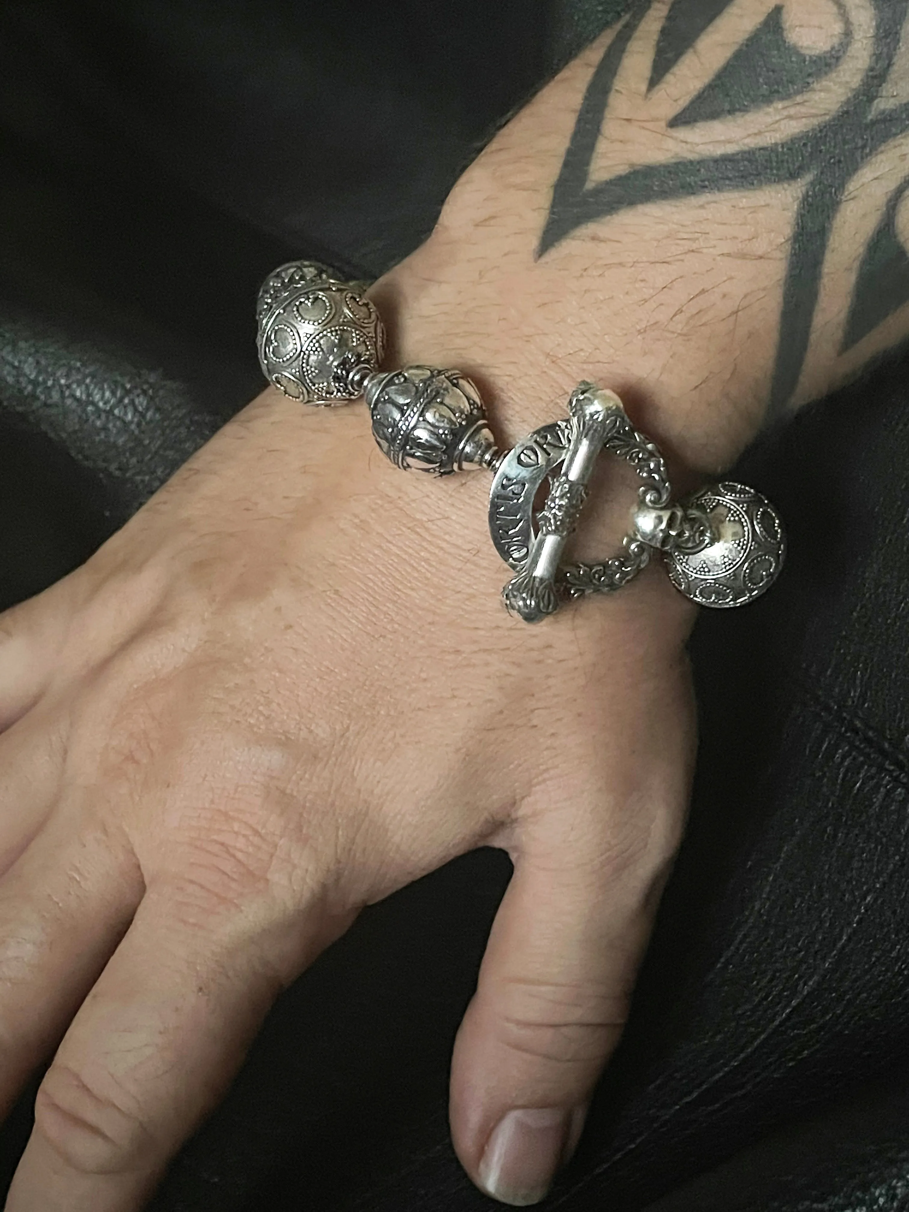 Sterling Hearts Armor Bracelet