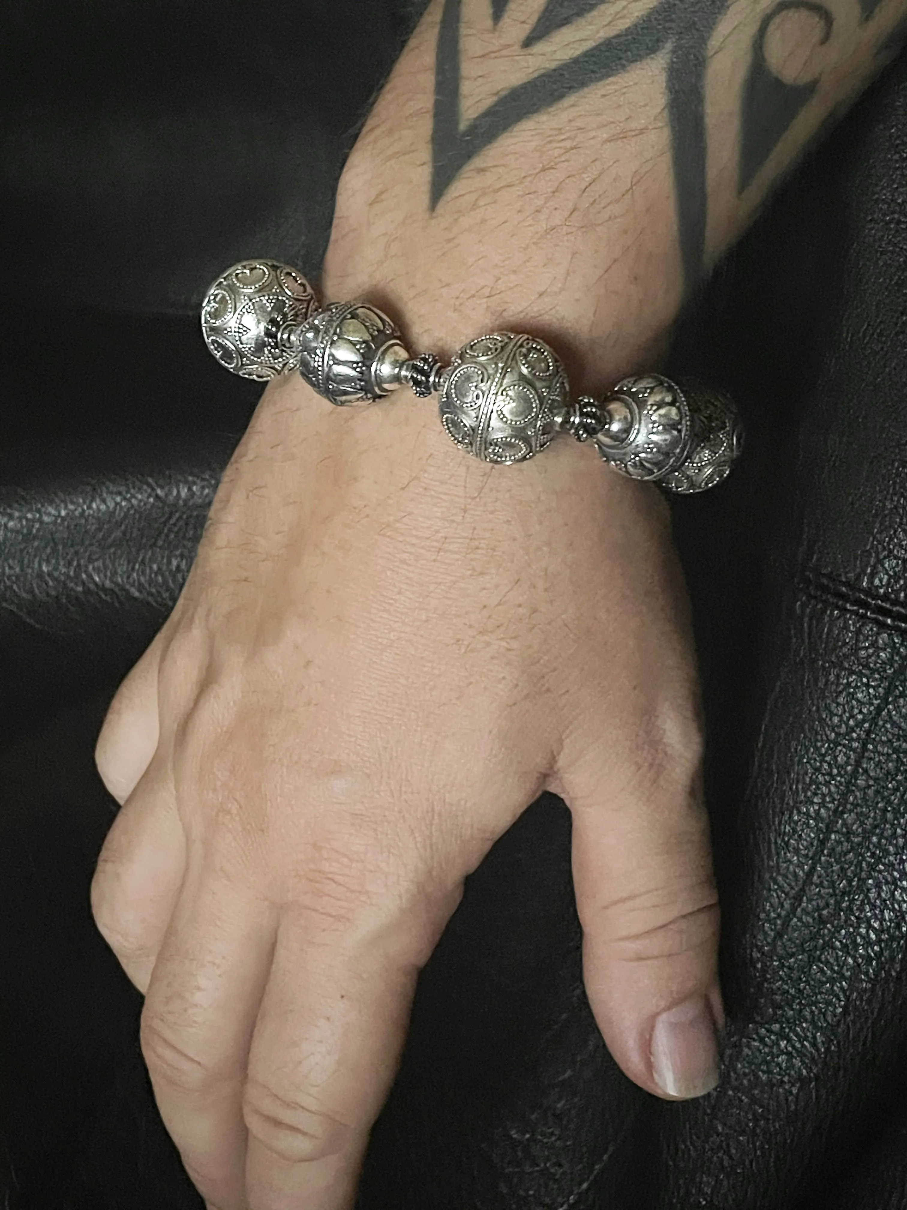 Sterling Hearts Armor Bracelet