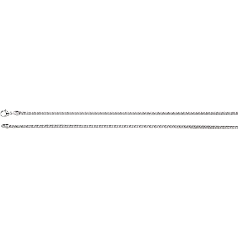 Sterling Silver 2.75mm Solid Foxtail 7" Chain