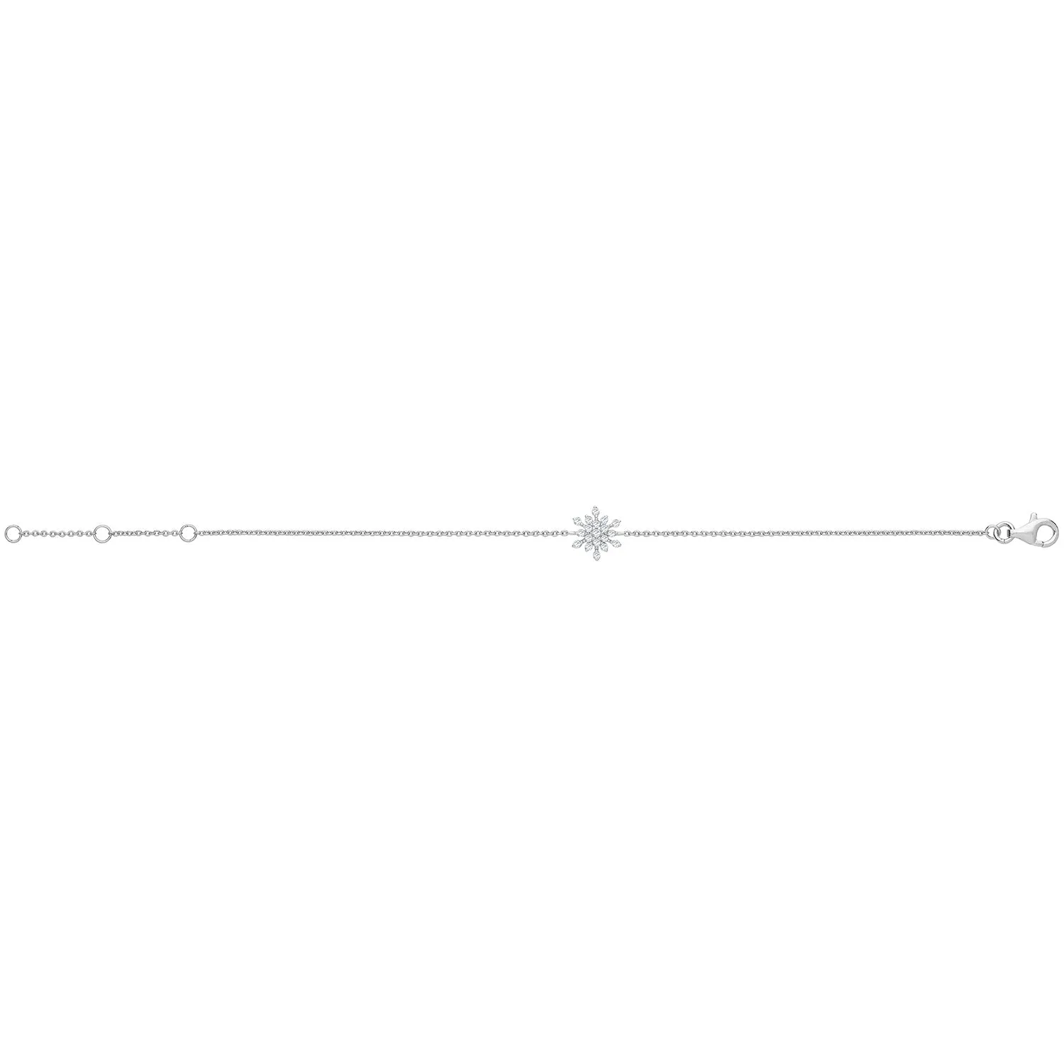 Sterling Silver & Cubic Zirconia Snowflake Bracelet