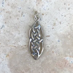 Sterling Silver Antiqued Ovalish Celtic Knot Pendant Charm