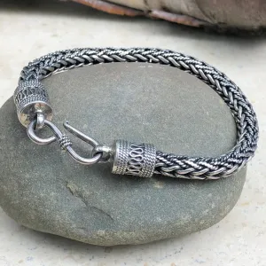 Sterling Silver Braided Oxidized Bracelet