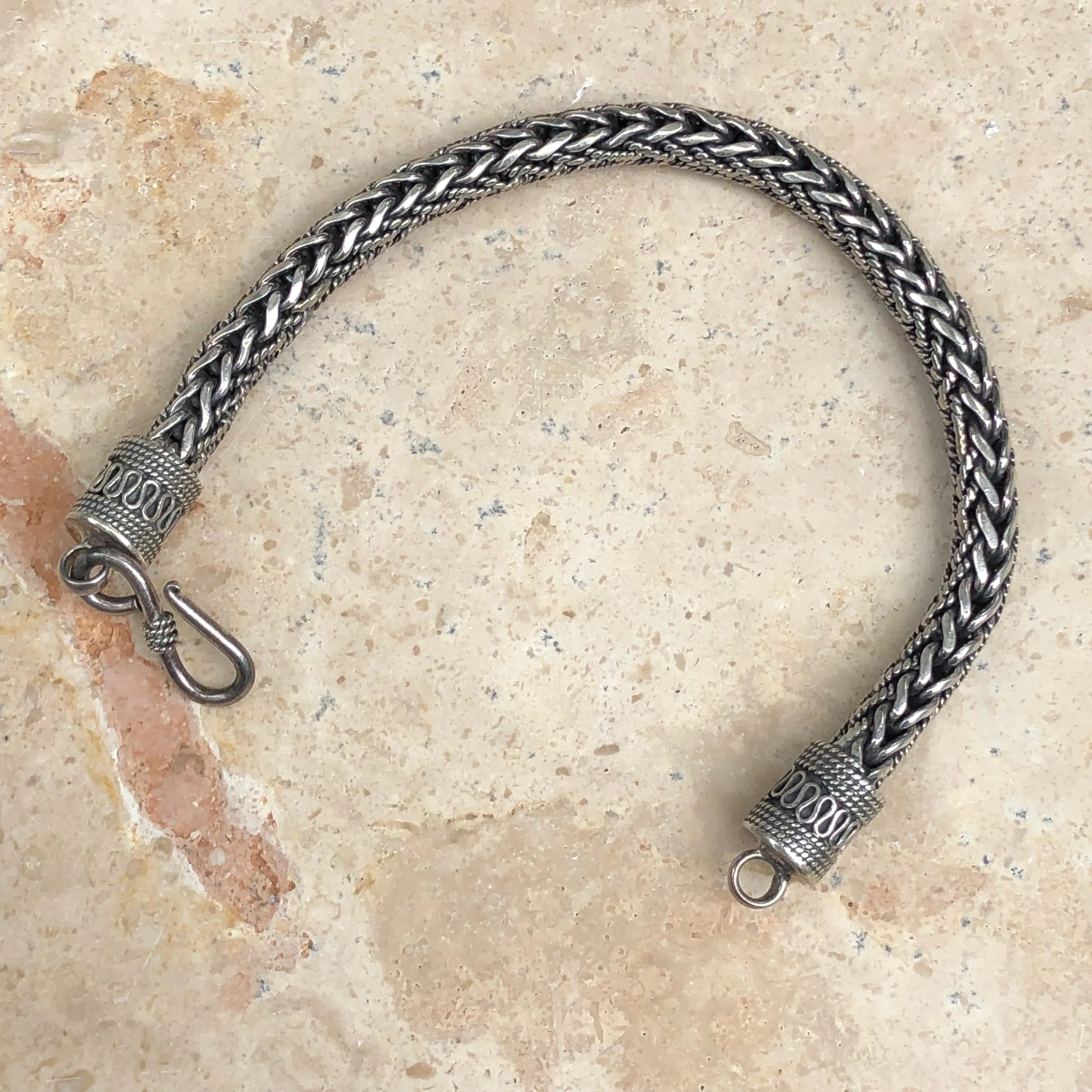 Sterling Silver Braided Oxidized Bracelet