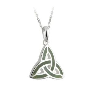 Sterling Silver Connemara Marble Trinity Knot Pendant with Chain - S44701