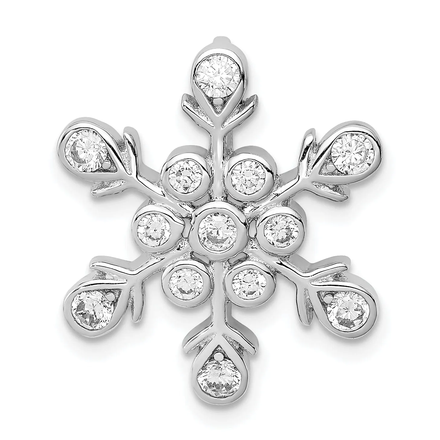Sterling Silver Cubic Zirconia Snowflake Charm