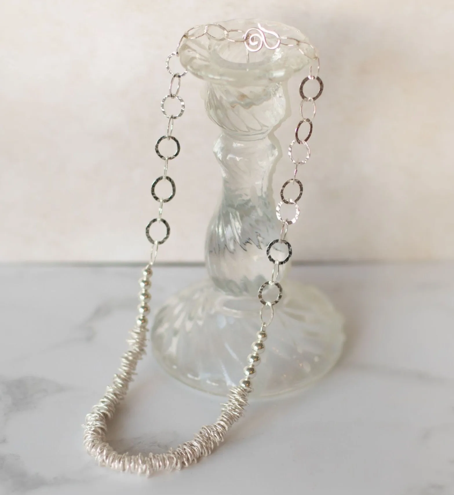 Sterling Silver Large Nugget Necklace
