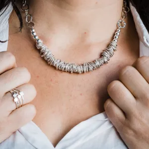 Sterling Silver Large Nugget Necklace