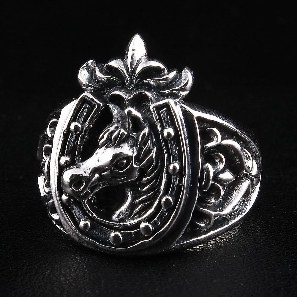 Sterling Silver Medieval Horse Ring