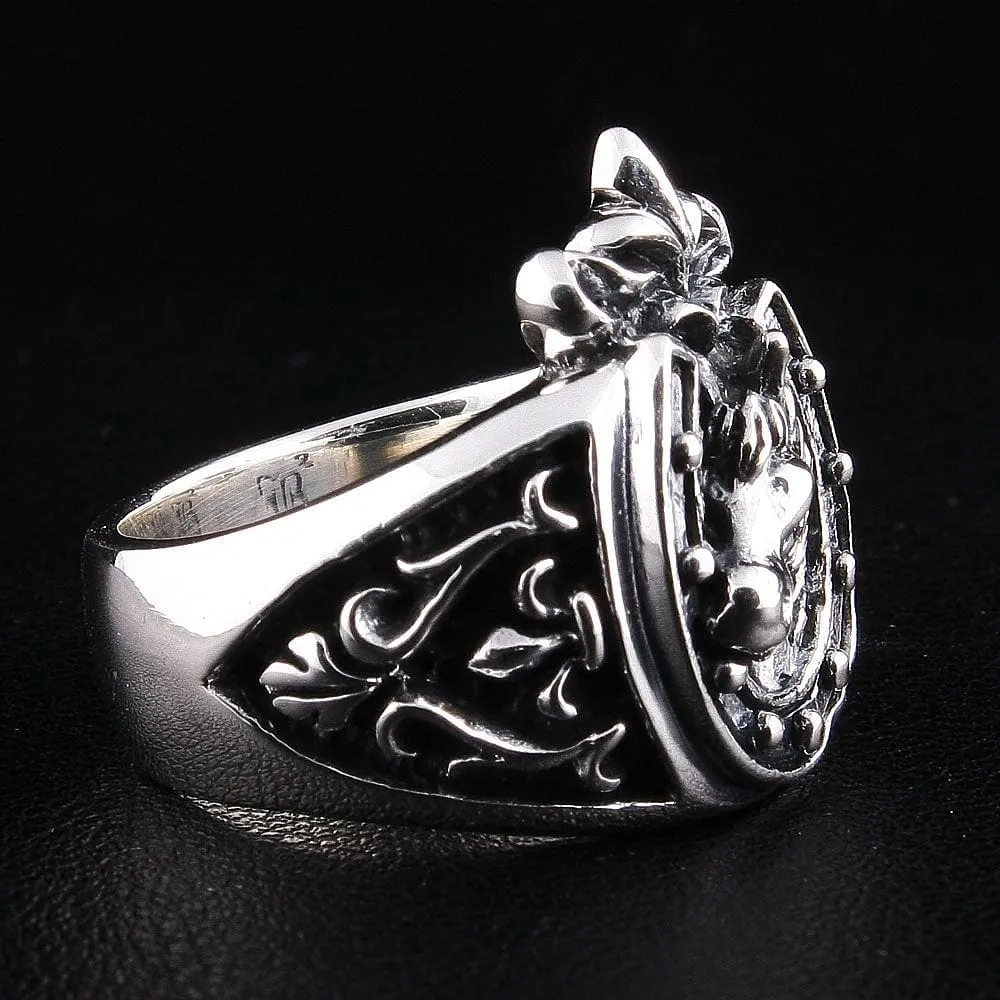 Sterling Silver Medieval Horse Ring