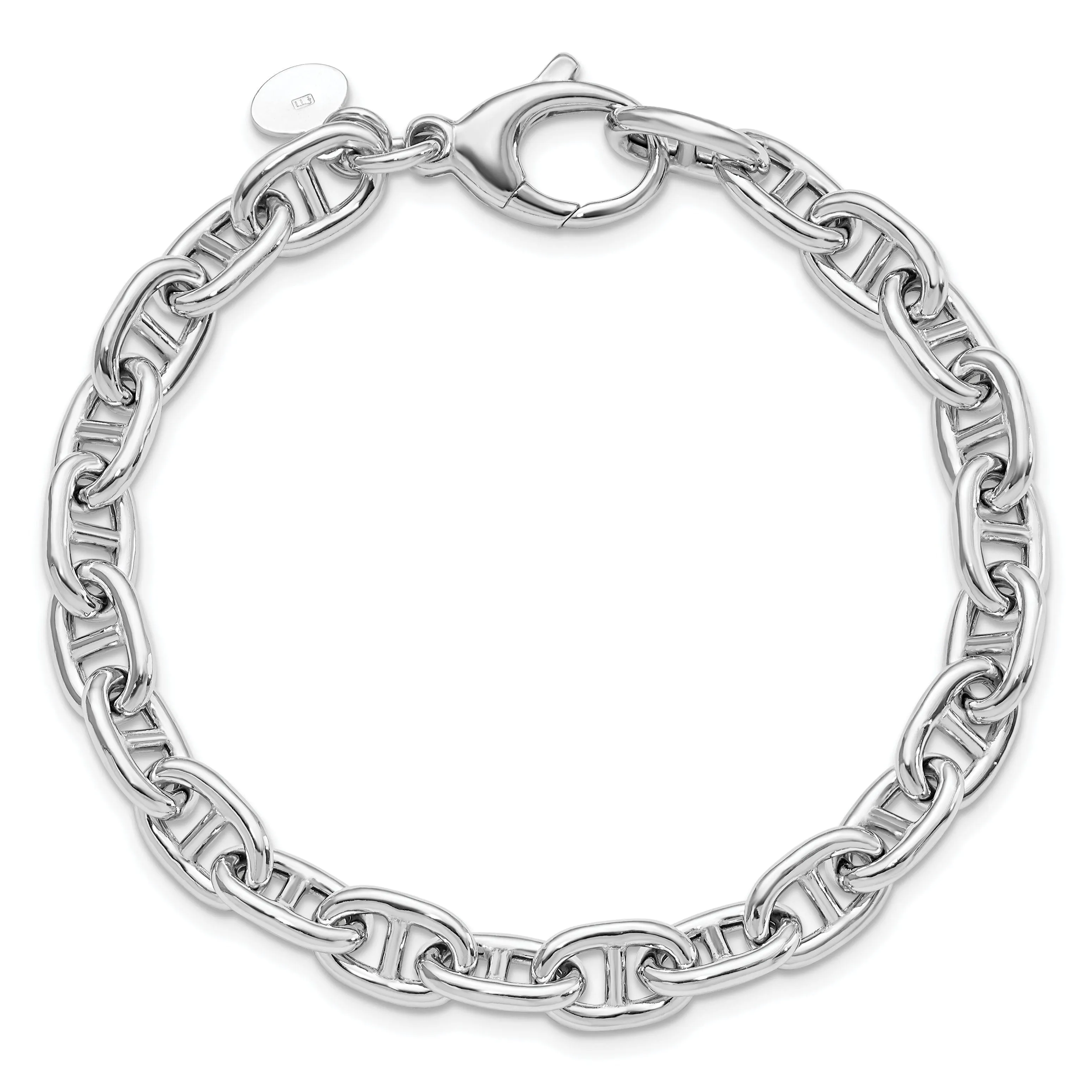 Sterling Silver Polished Fancy Link Bracelet