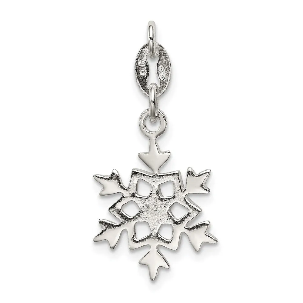 Sterling Silver Polished Snowflake Charm