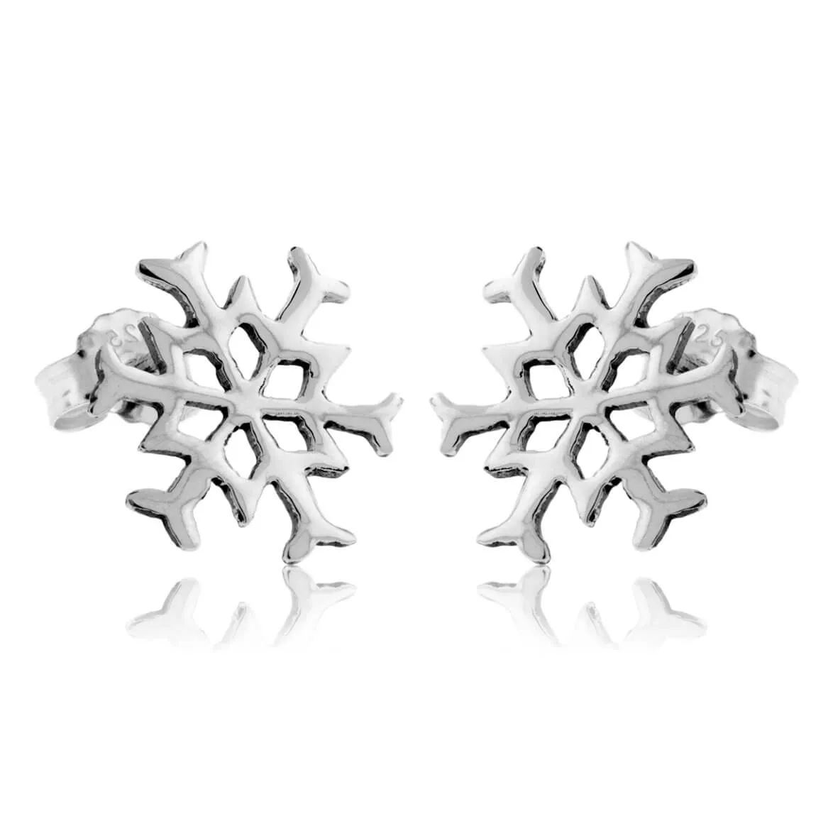 Sterling Silver Post Snowflake Earrings