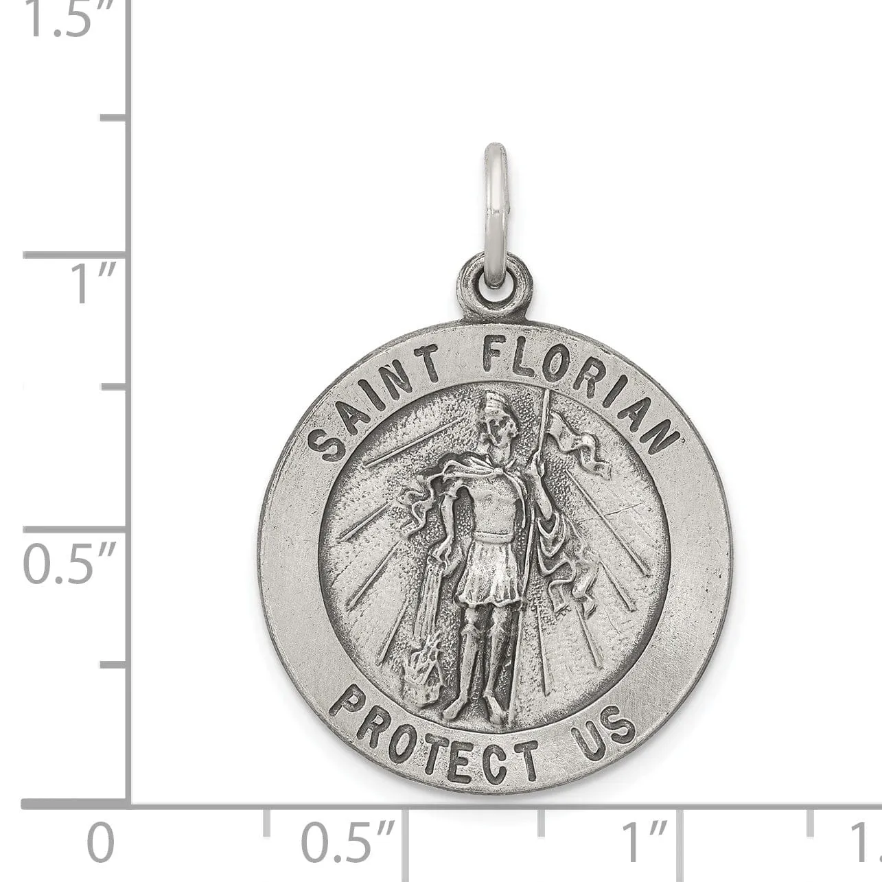 Sterling Silver Saint Florian Medal