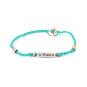 Sterling Silver Spiritual Symbols Turquoise Woven Hope Braided Bracelet
