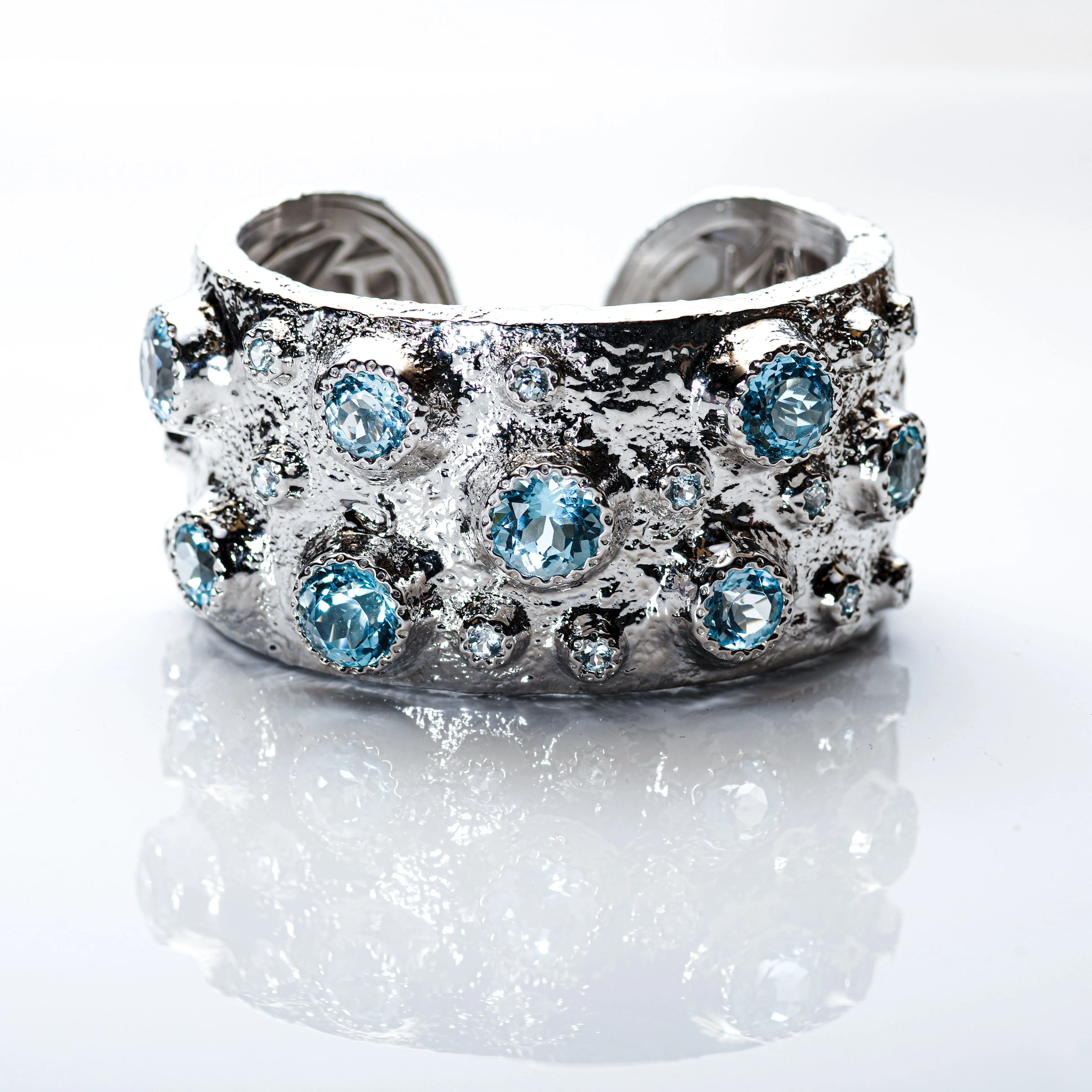 Sterling Silver Topaz Cuff