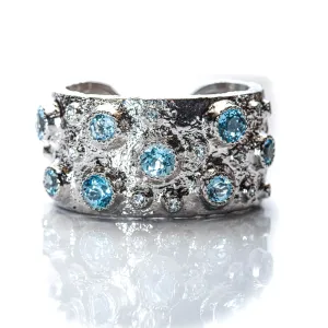 Sterling Silver Topaz Cuff