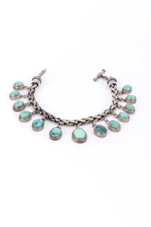 Sterling Turquoise Dangle Bracelet