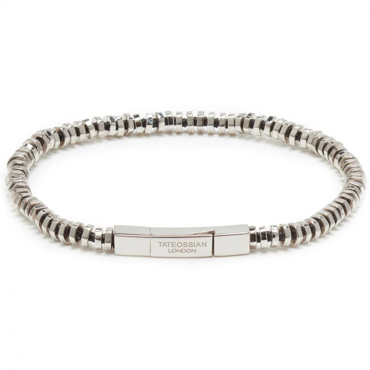 Tateossian Men's PURE THREAD Sterling Silver Bead Bracelet, Silver