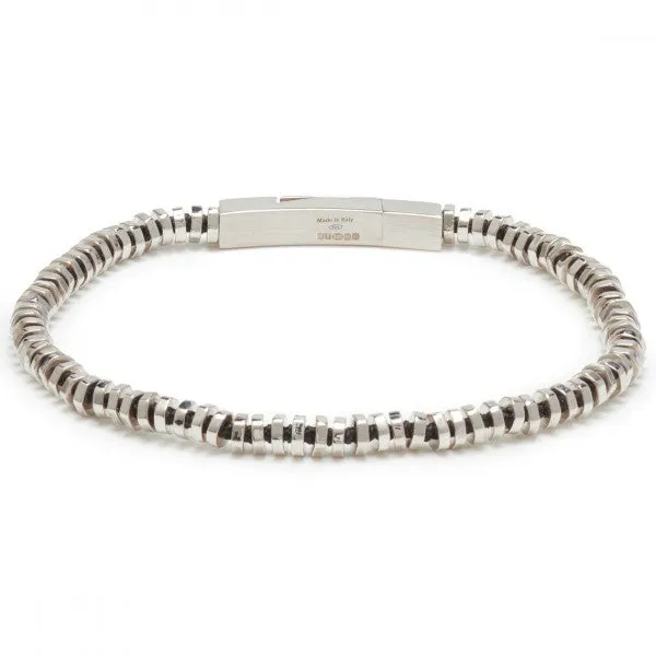 Tateossian Men's PURE THREAD Sterling Silver Bead Bracelet, Silver